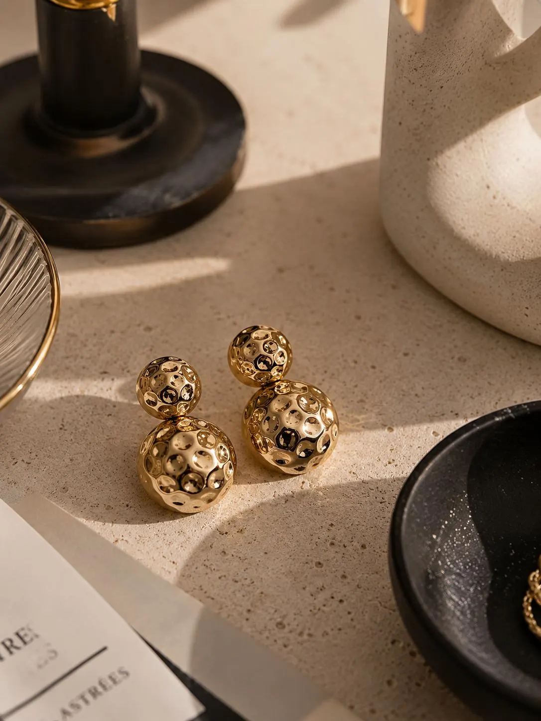 Statement Gold Earrings • Sculptural Earrings • Textured Statement Earrings • Vintage Inspired Gold Earrings •Chunky Chic Earrings