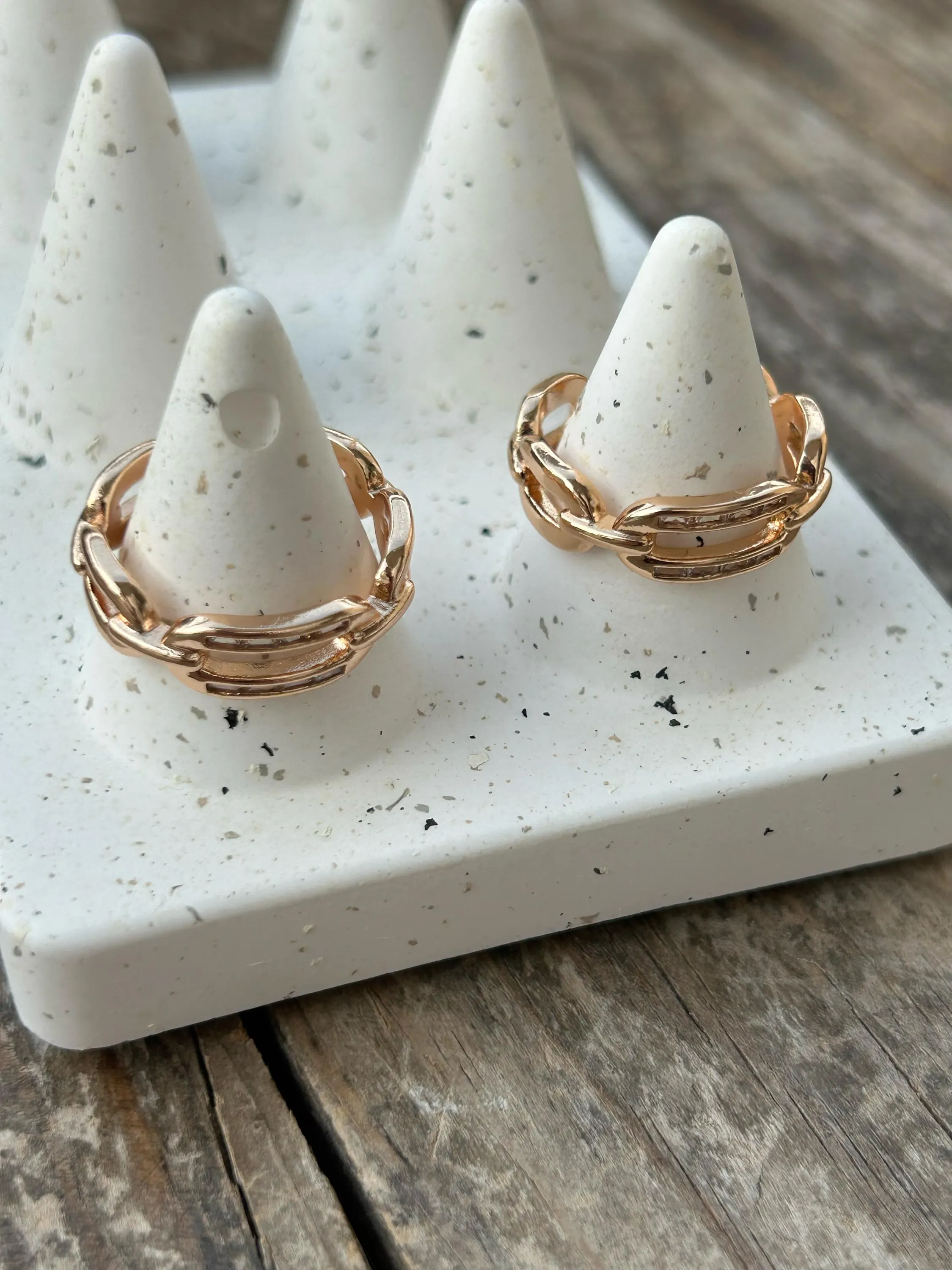 Minimalist Gold Ring, Gold Link Zircon Ring, Gold Thin Ring, Dainty Jewelry Ring, Perfect For Everyday Ring, Gift For Her, Pave Gold Ring