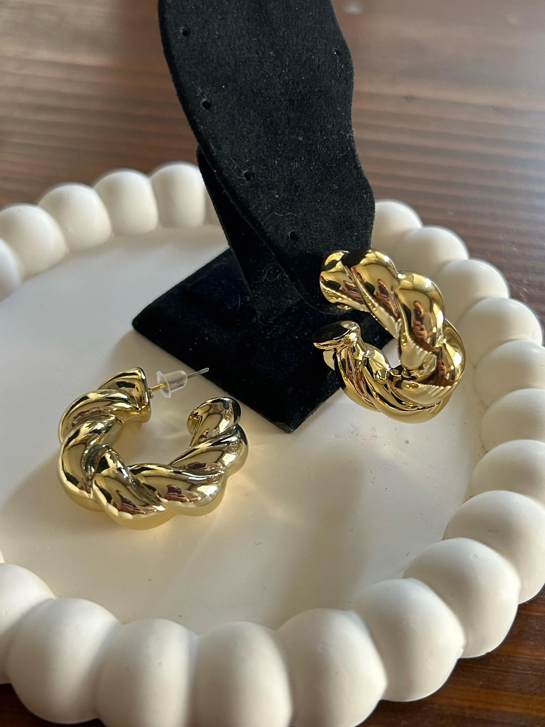 Chunky Twisted Rope Earrings, Lightweight Earrings, Acrylic Earrings