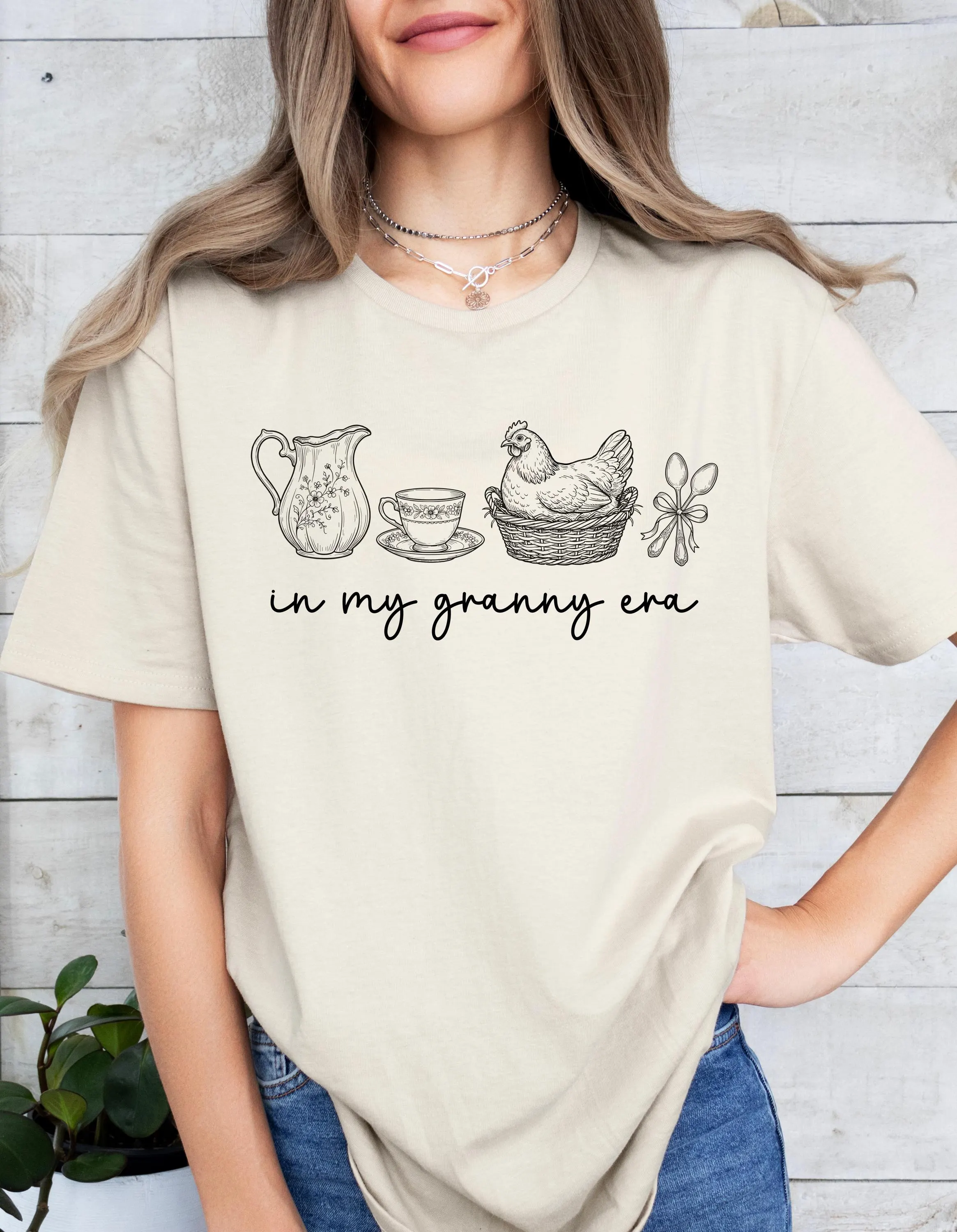 In My Granny Era Shirt SVG, Funny Grandma Shirt Design, Vintage Farmhouse Tee, Chicken Kitchen Cricut File