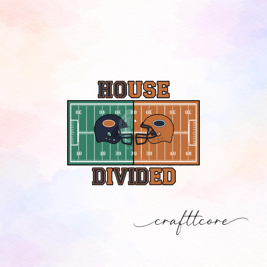 House Divided Football SVG, Split Team Colors Helmet Clipart (Digital Download)