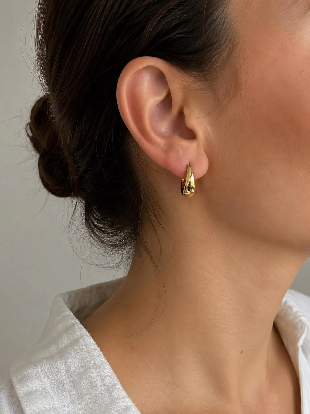 Small Hoop Earrings • Gold Minimal Hoop • Waterproof Earrings • French Huggies