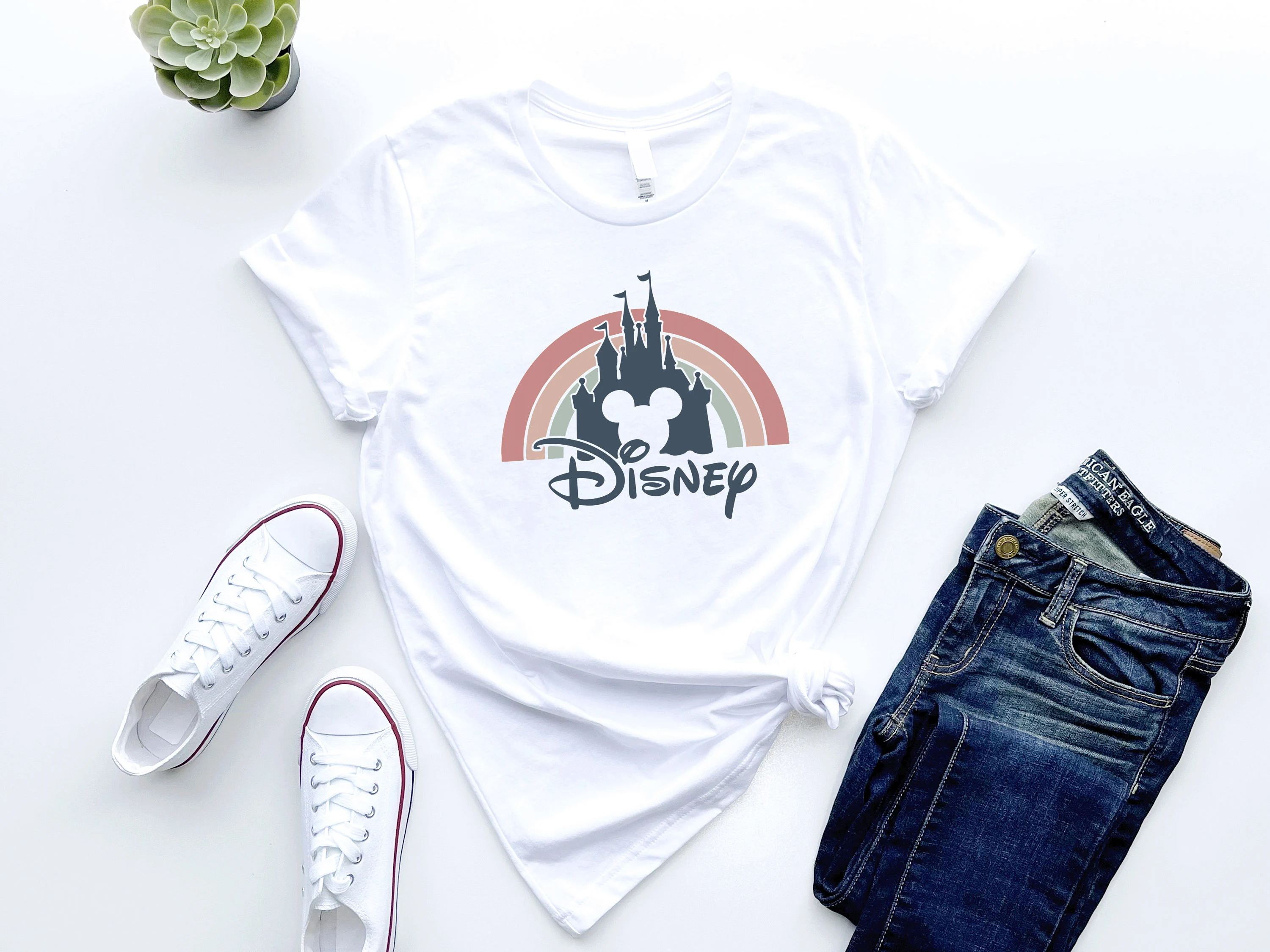 Custom Disney Castle SVG, Retro Rainbow Castle Design, Family Trip Shirt Design, Magic Kingdom SVG, Personalizable Design