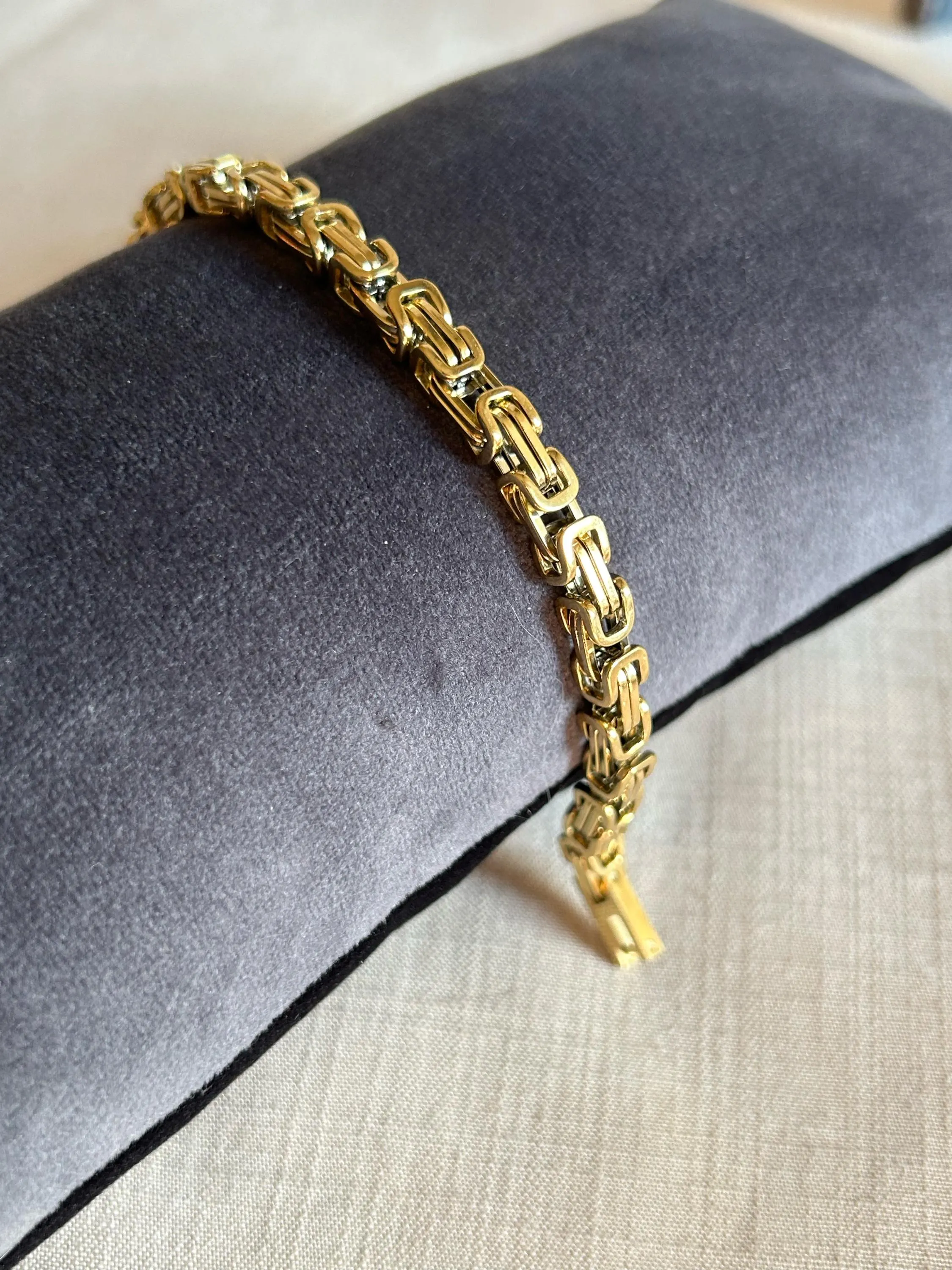 Gold Chain Bracelet, Steel Chain Bracelet, Stainless Steel Bracelet, Gift For Her, Gold Bracelet, Gold Byzantine Bracelet, Trendy Jewelry