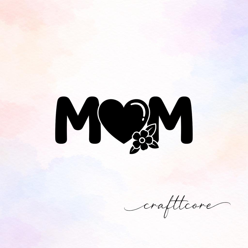 Minimalist Mom Floral Heart | Shirt Design, Personalized Mom SVG (Digital Download)
