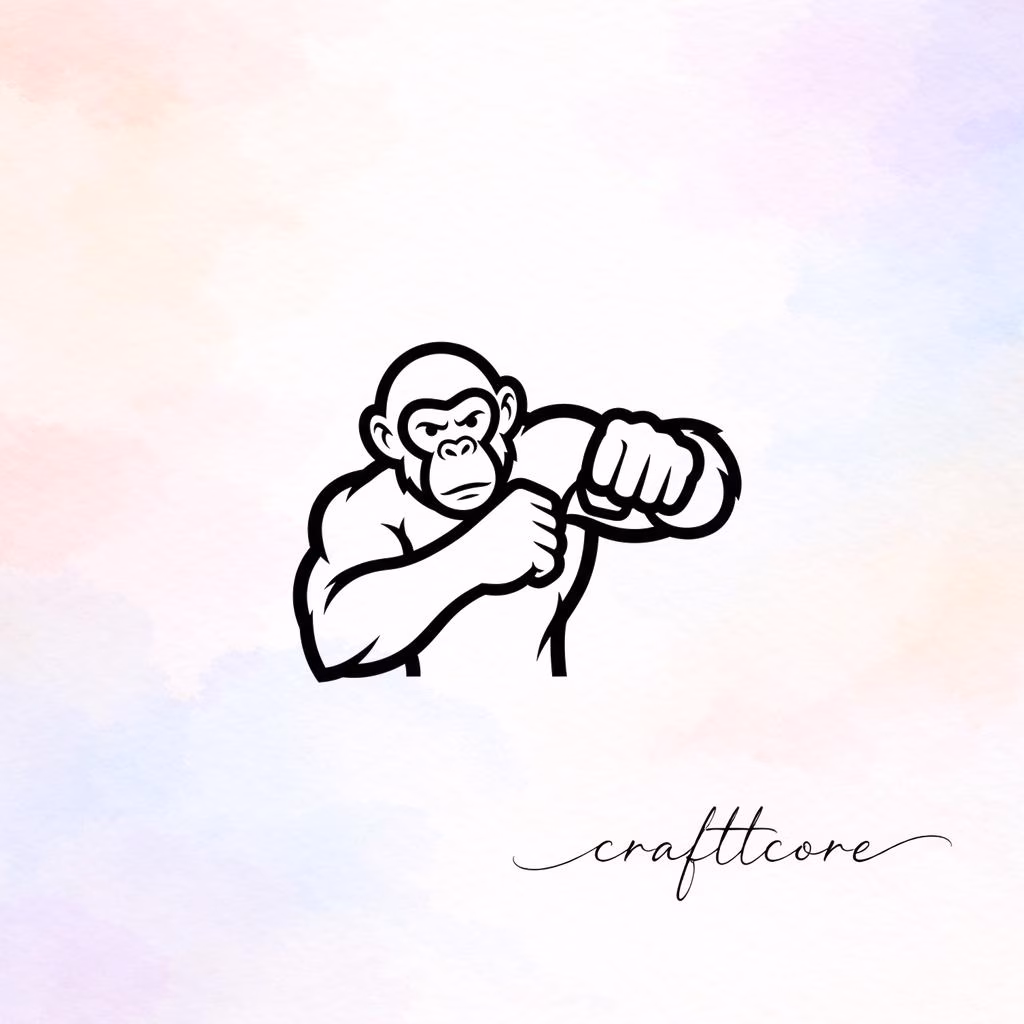 Punching Muscular Monkey SVG | Funny Animal Shirt, Cricut Cut File (Digital Download)
