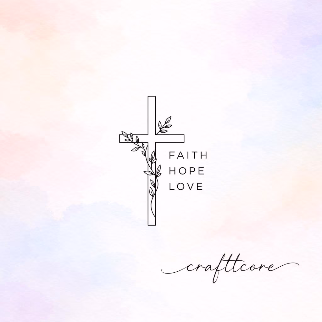 Faith Hope Love SVG | Christian Floral Art, Inspirational Design (Digital Download)