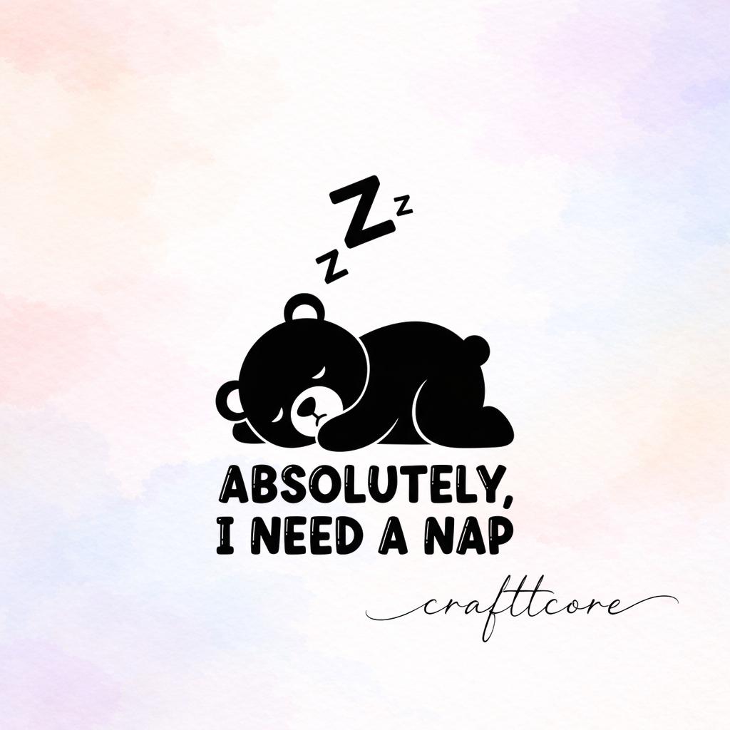 Sleepy Bear Nap SVG, PNG - Digital Cut File Download