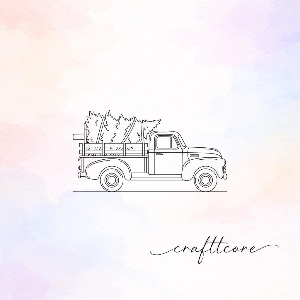 Vintage Farm Truck SVG | Rustic Truck Clipart, Digital Cut File Download