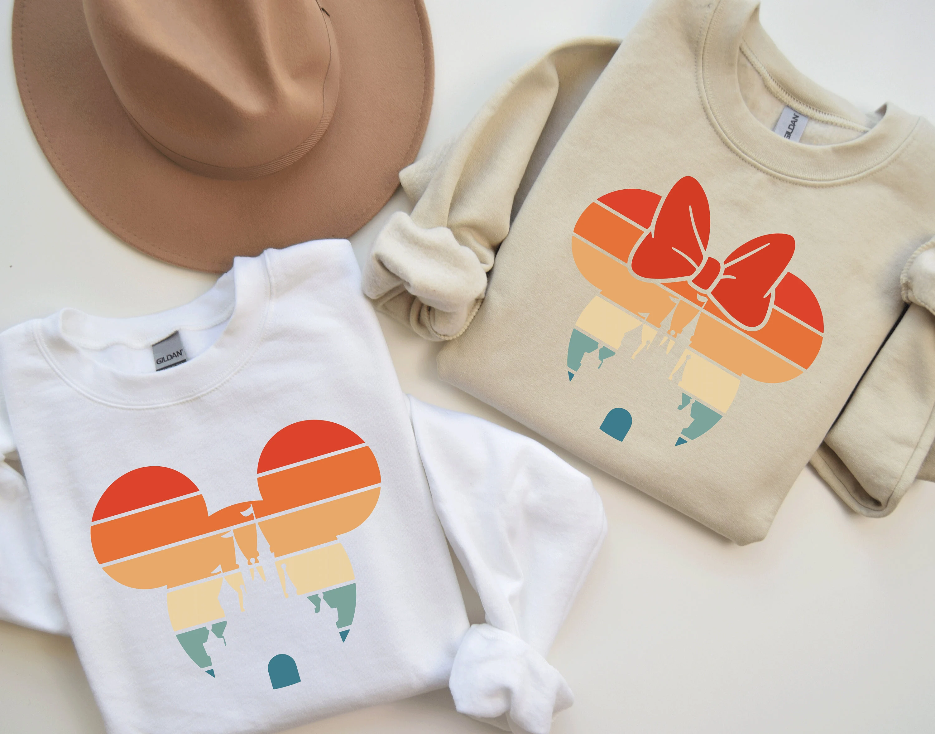 Retro Sunset Castle SVG, Mickey Minnie Shirt Design (Digital Download)