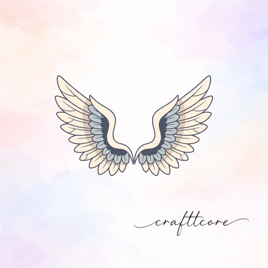 Angel Wings SVG, Vintage Tattoo Style Vector Clipart (Digital Download)