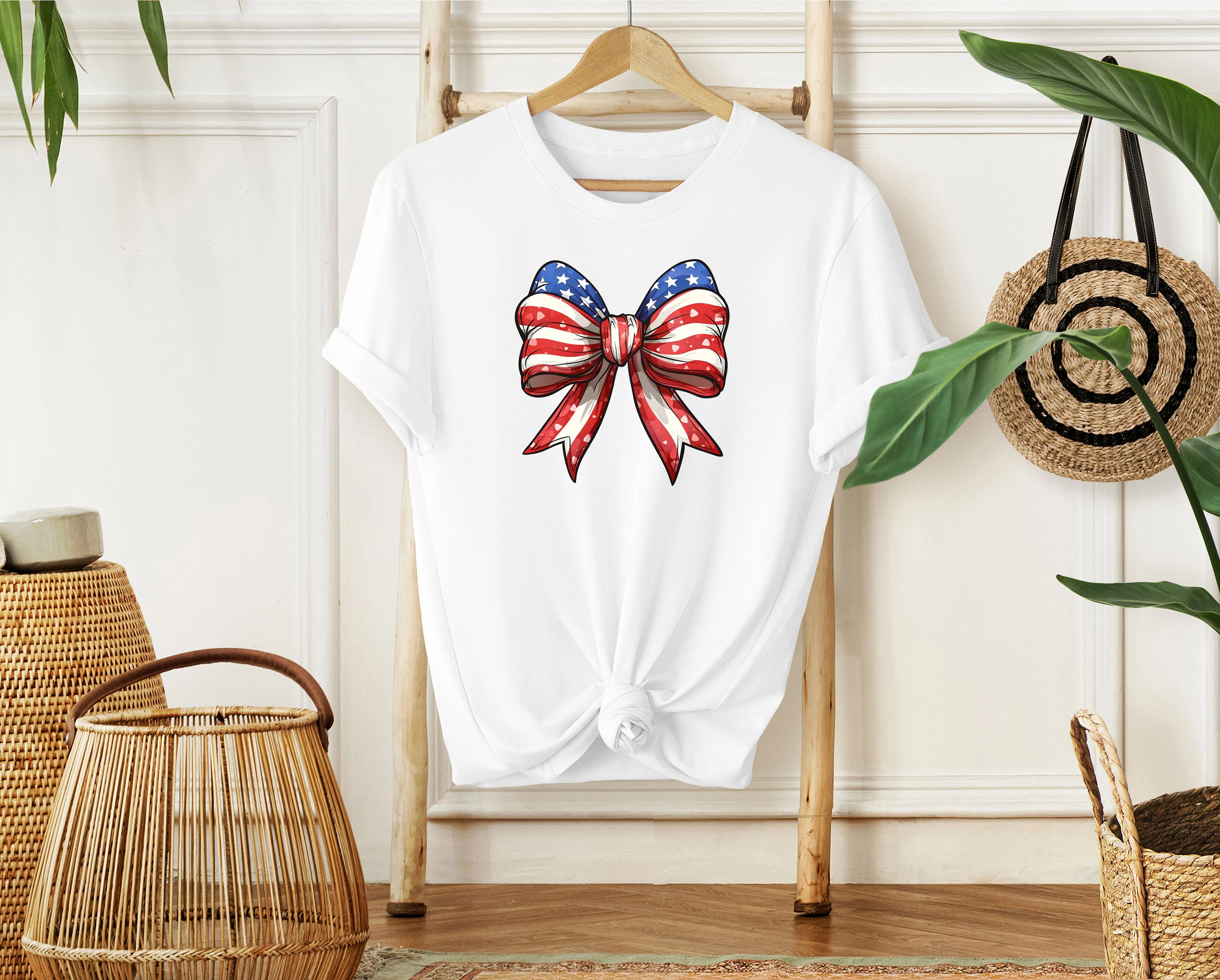 Patriotic Bow Png, American Bow PNG, Coquette 4th July Design, 4th of July Bow Png, Digital Download