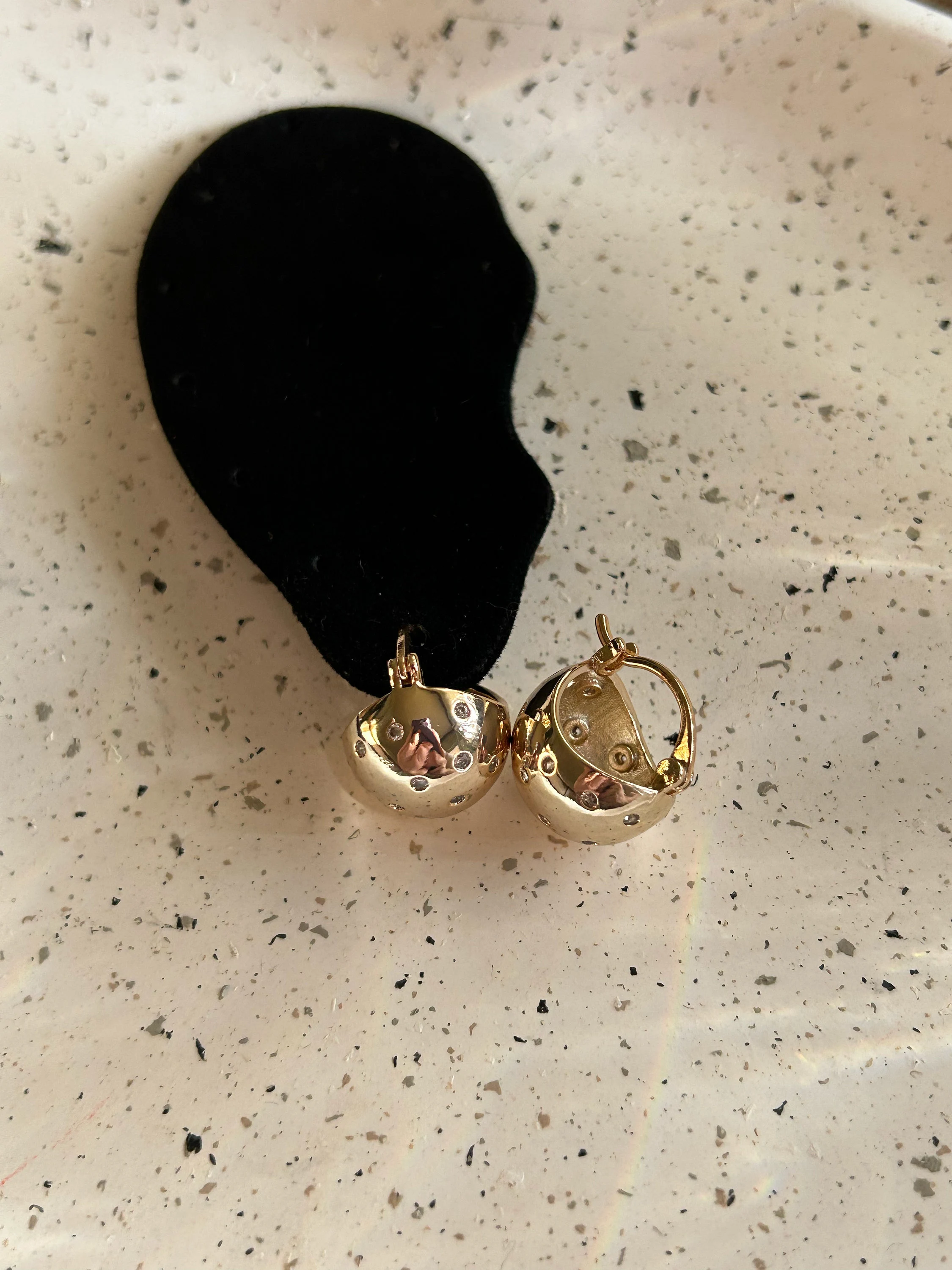 Huggie Gold Earrings, Small Gold Earrings, Ball Earrings, Waterproof Earrings