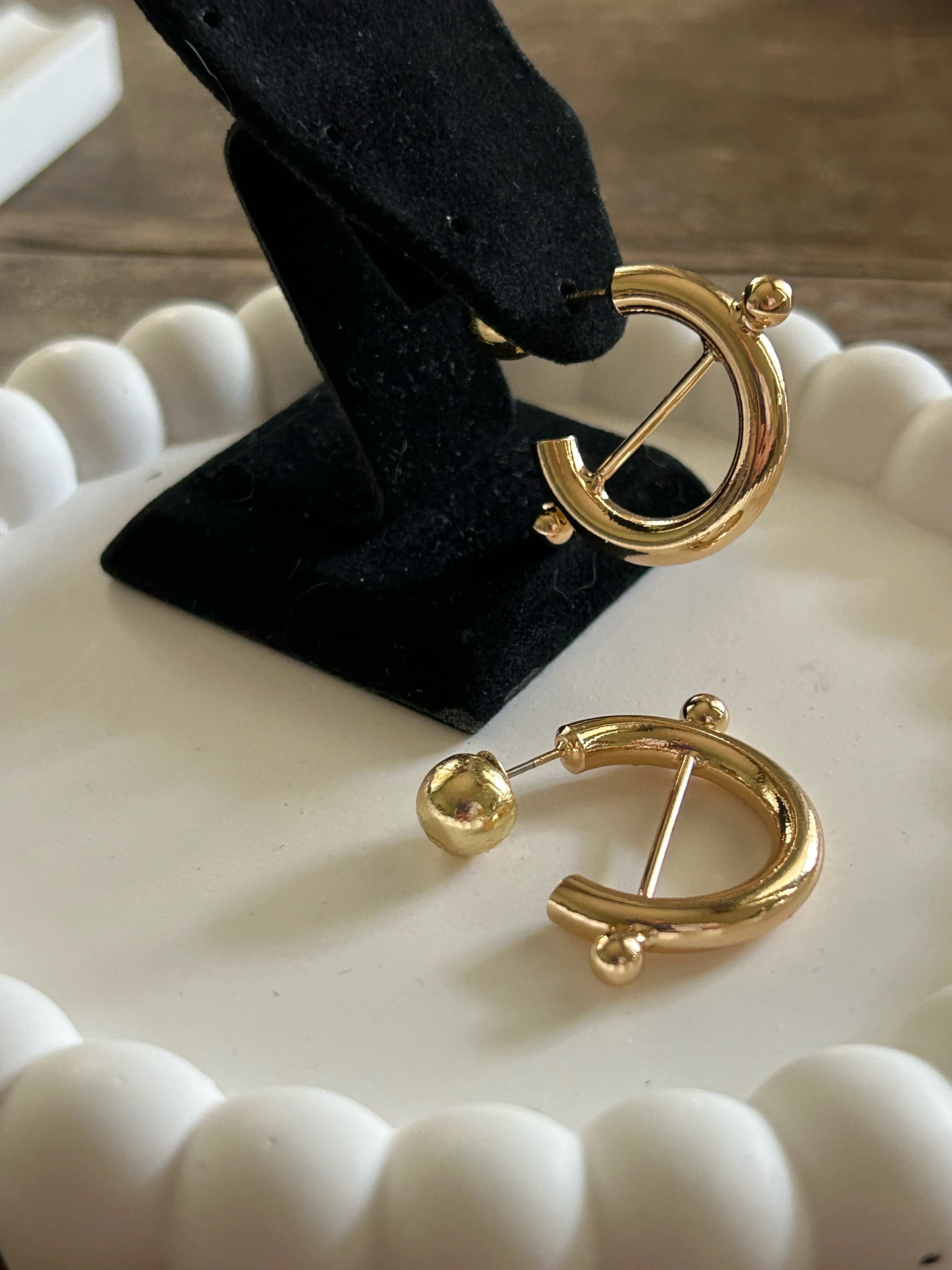 Minimalist Gold Hoop Earrings, Nickel Free, Anti-Allergenic Steel