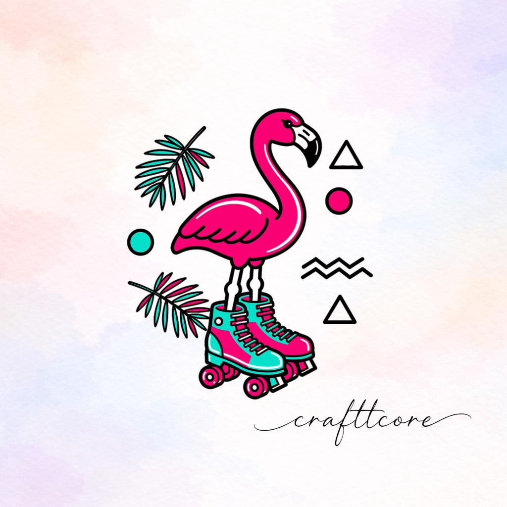 Retro Flamingo SVG | Mid Century Tropical Clipart (Digital Download)