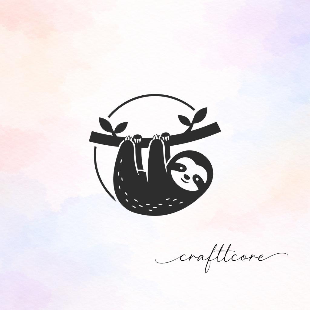 Sloth Vector Art Svg | Minimalist Badge Design, Animal Clipart (Digital Download)