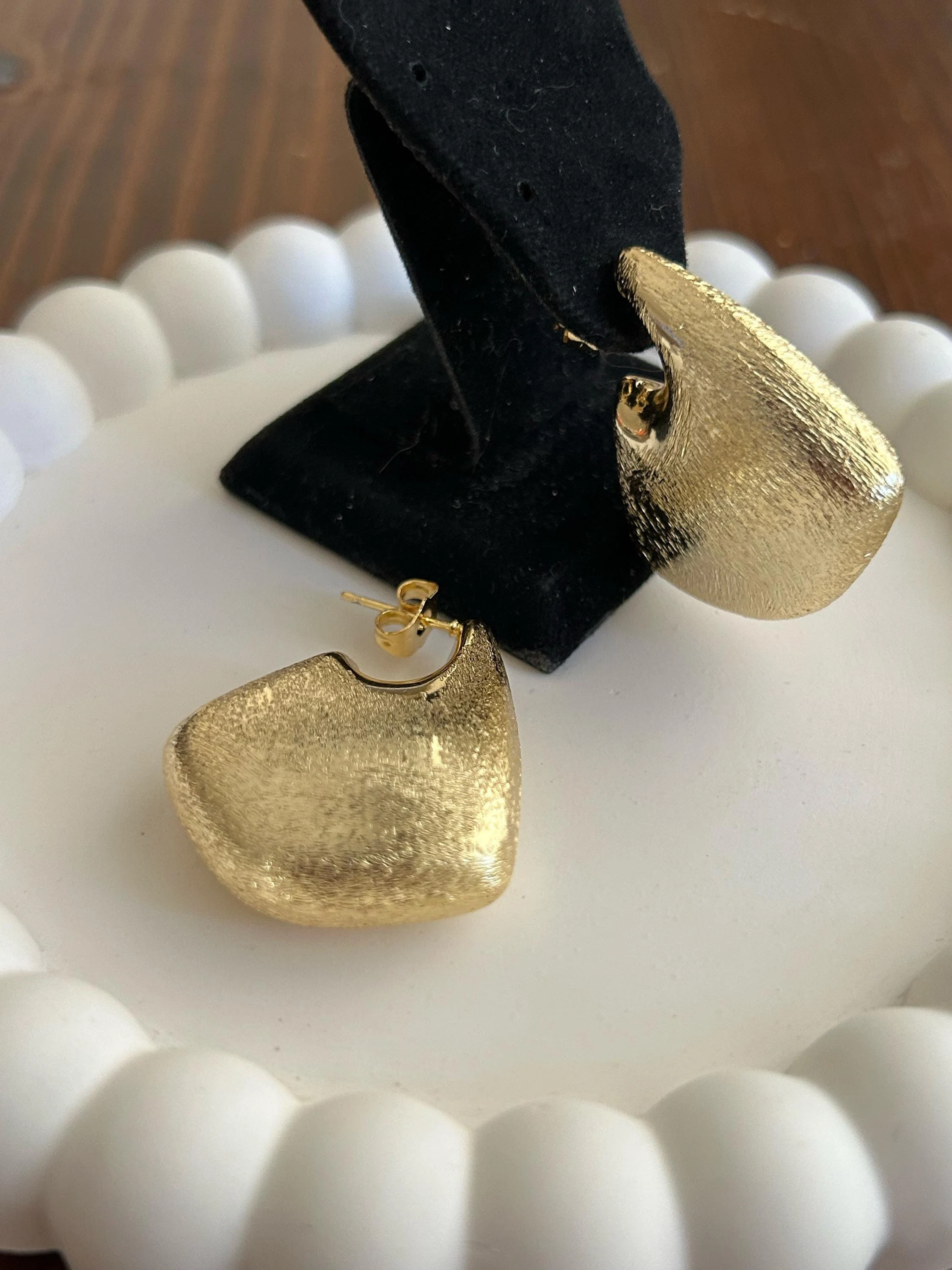 Chunky Gold Earrings, Statement Gold Earrings, Matte Gold Earrings, Bold Earrings, Gift For Women, Y2K Earrings, Dome Gold