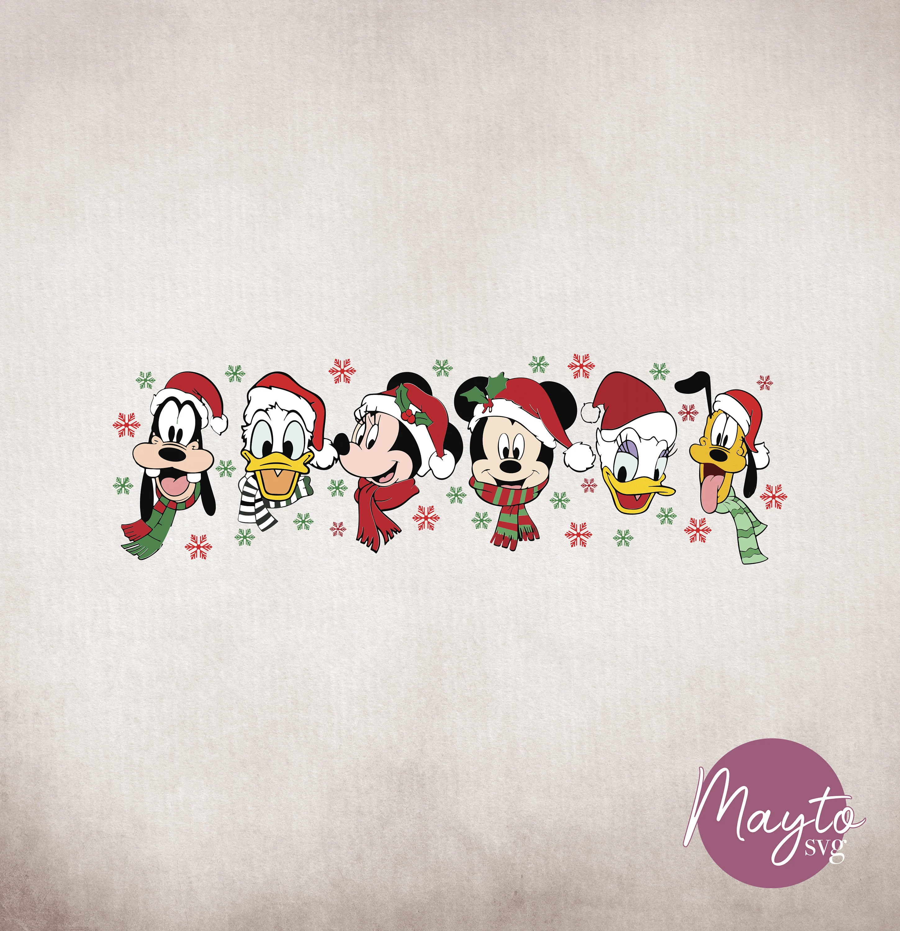 Christmas Disney Mickey Friends PNG: Winter Holiday Design (Digital Download)