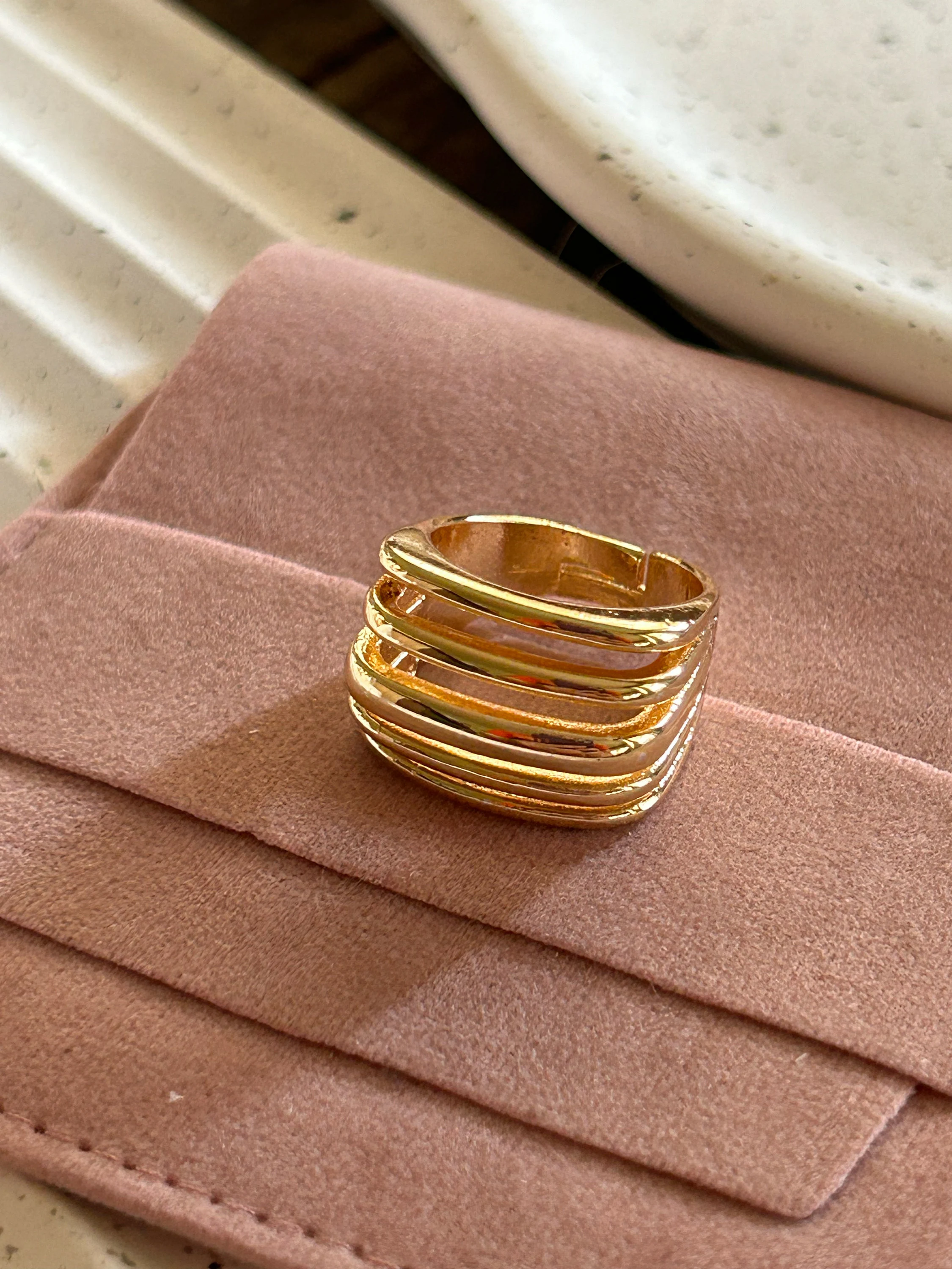 Chunky Gold Ring Statement Stacking Bold Dome Ring
