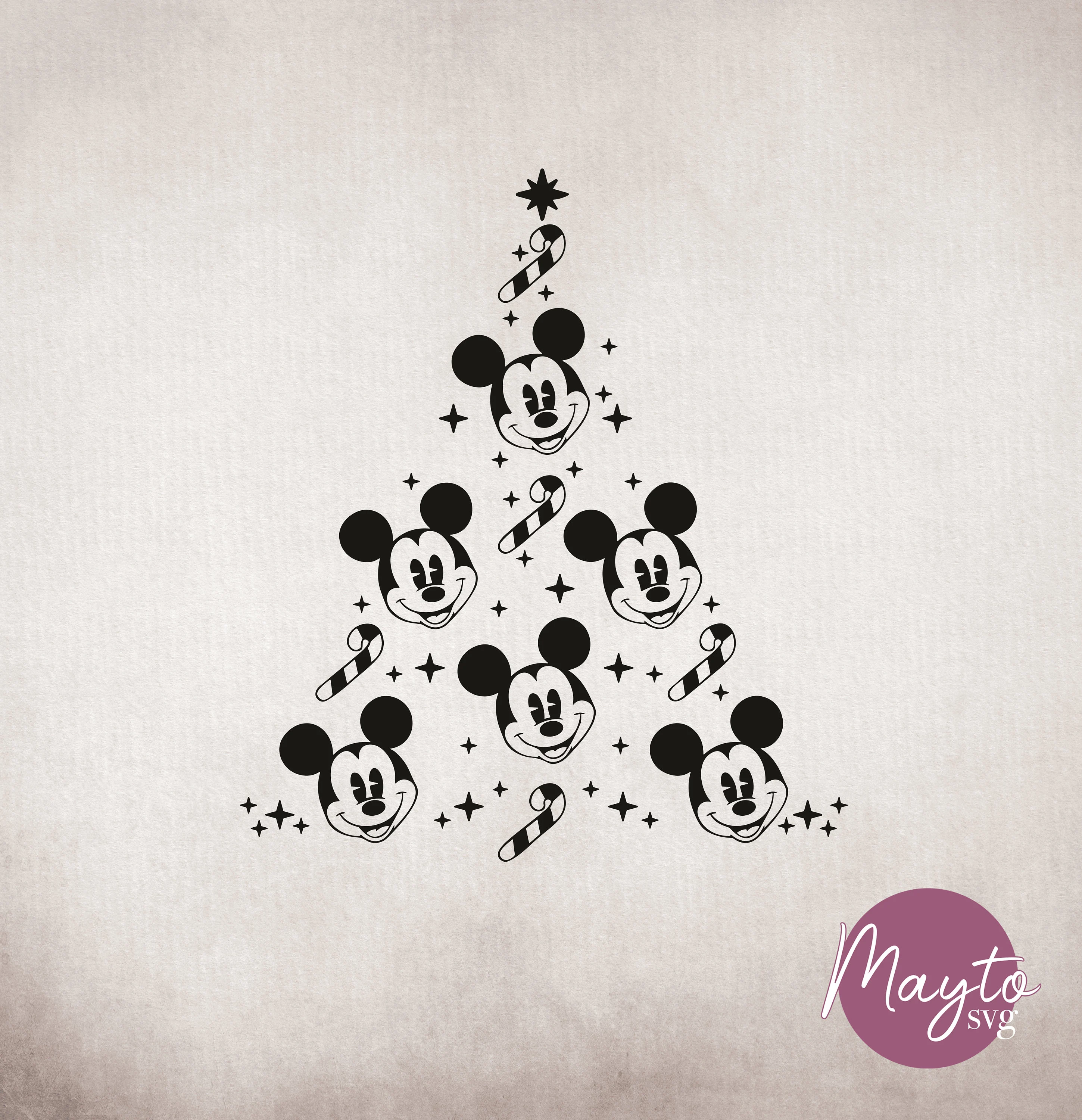 Mouse Christmas Tree SVG: Candy Cane Family Shirt Design (Digital Download)