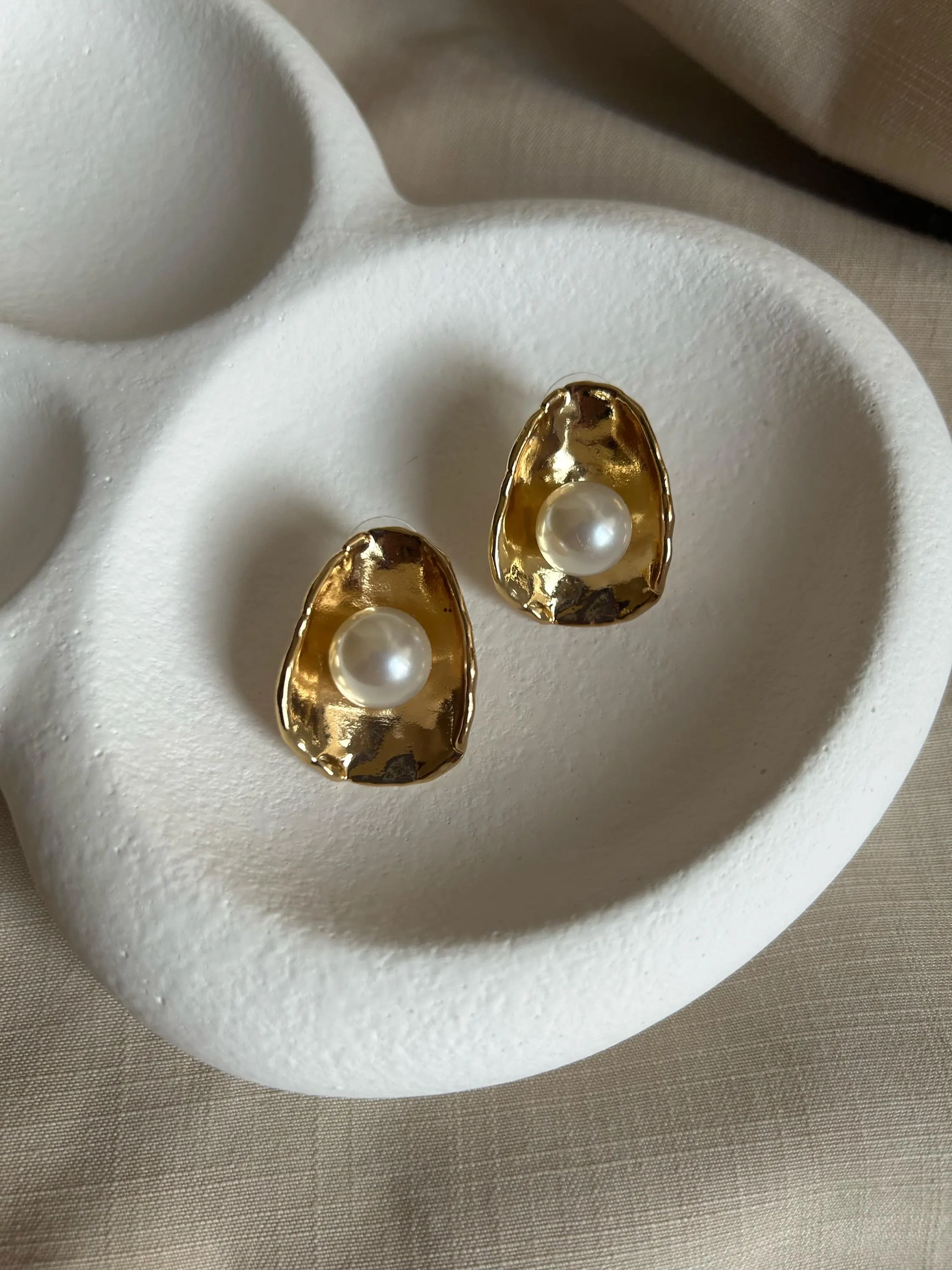 Pearl Gold Dainty Earrings, Pearl Earrings, Big Earrings, Trendy Earrings, Vintage Earrings, Gold Earrings, Gifts For Mother, Gift For Her