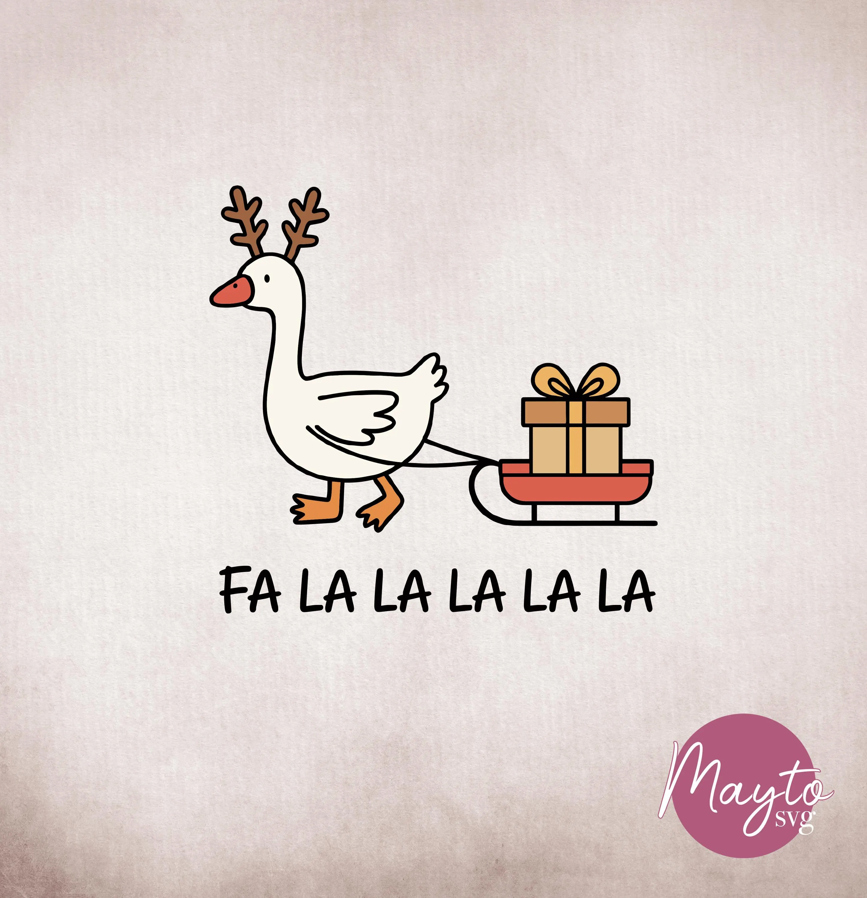 Christmas Goose Reindeer Svg, Holiday Goose Png (Digital Download)