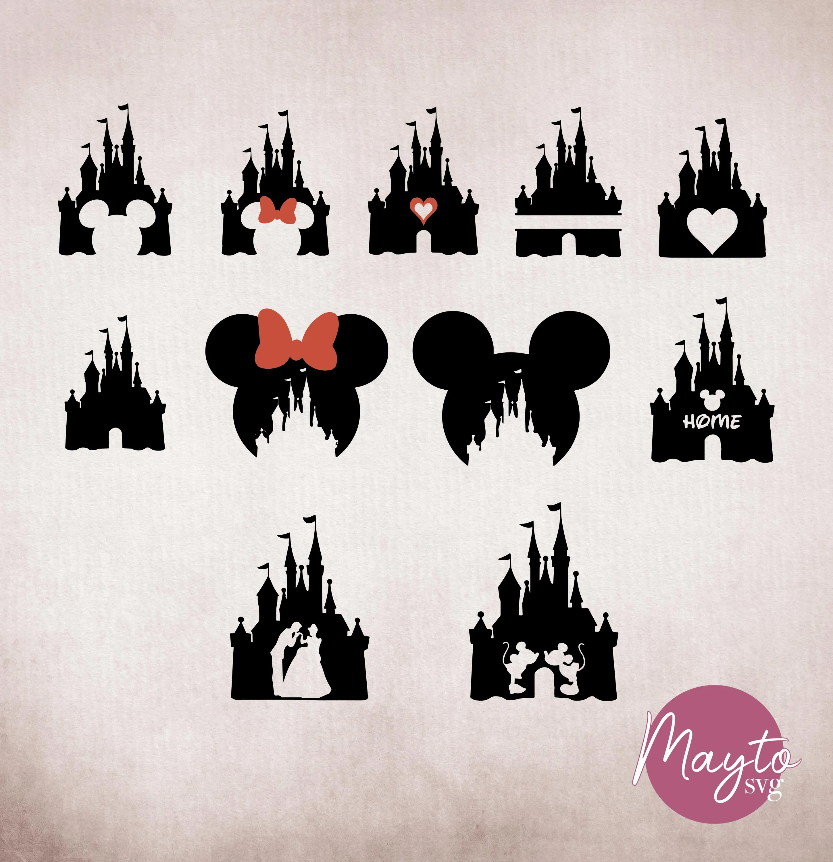 Disney Castle SVG Bundle • Mickey Minnie Castle SVG • Mouse Ears Castle • Disney Trip SVG • Family Vacation Svg • Cricut Cut File