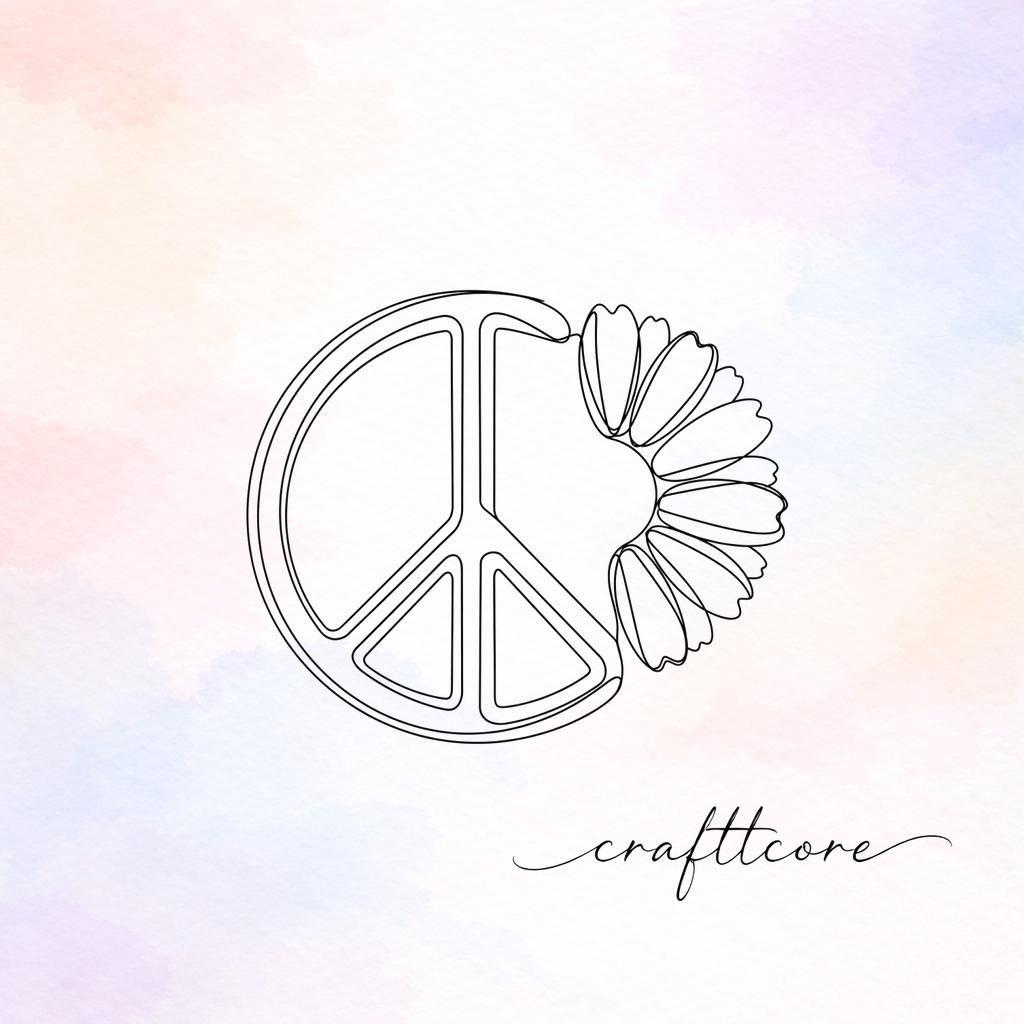Groovy Peace Daisy SVG, PNG - Digital Cut File Download