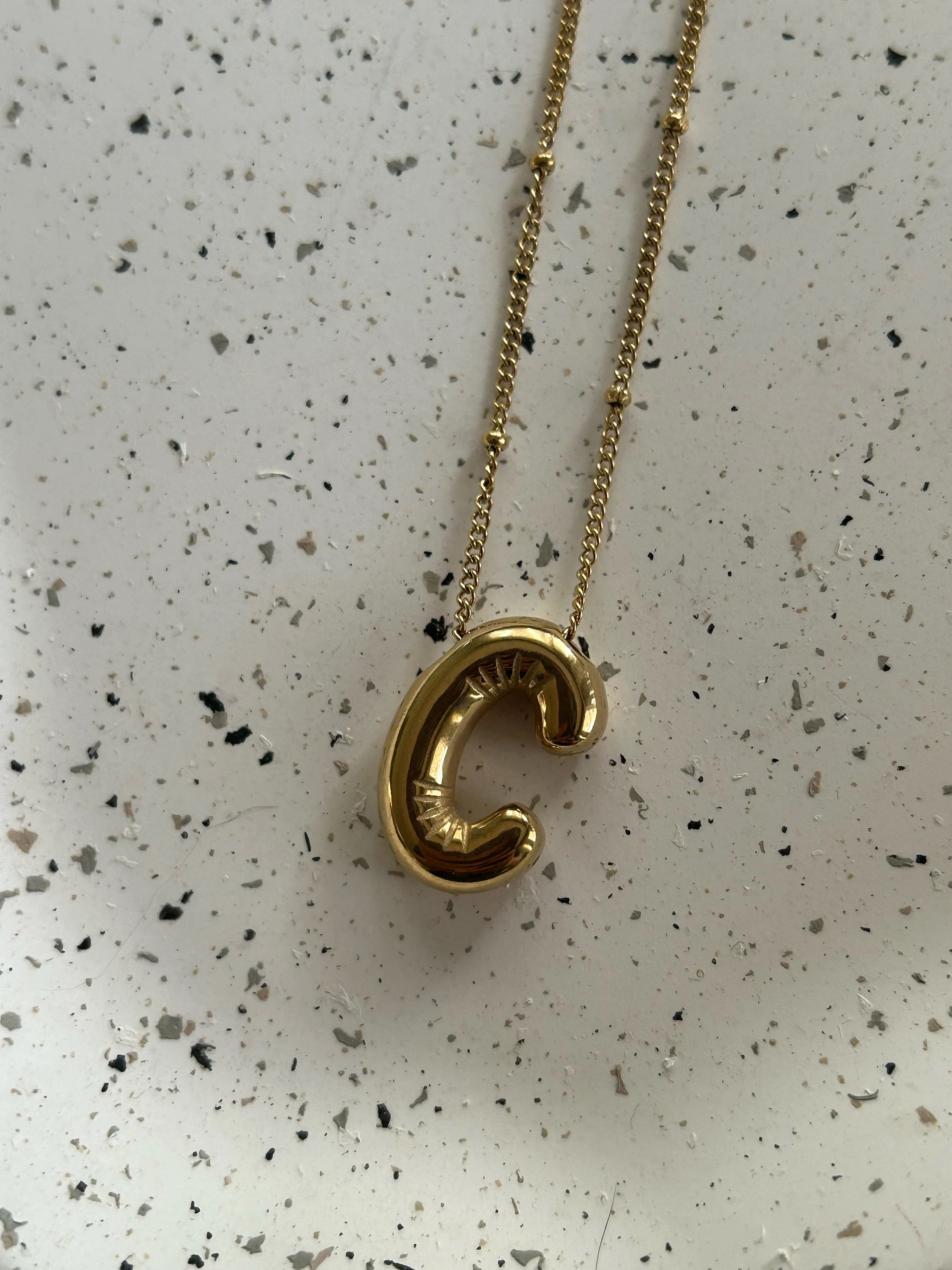 Gold Initial Necklace, Dainty Steel Choker, Everyday Jewelry