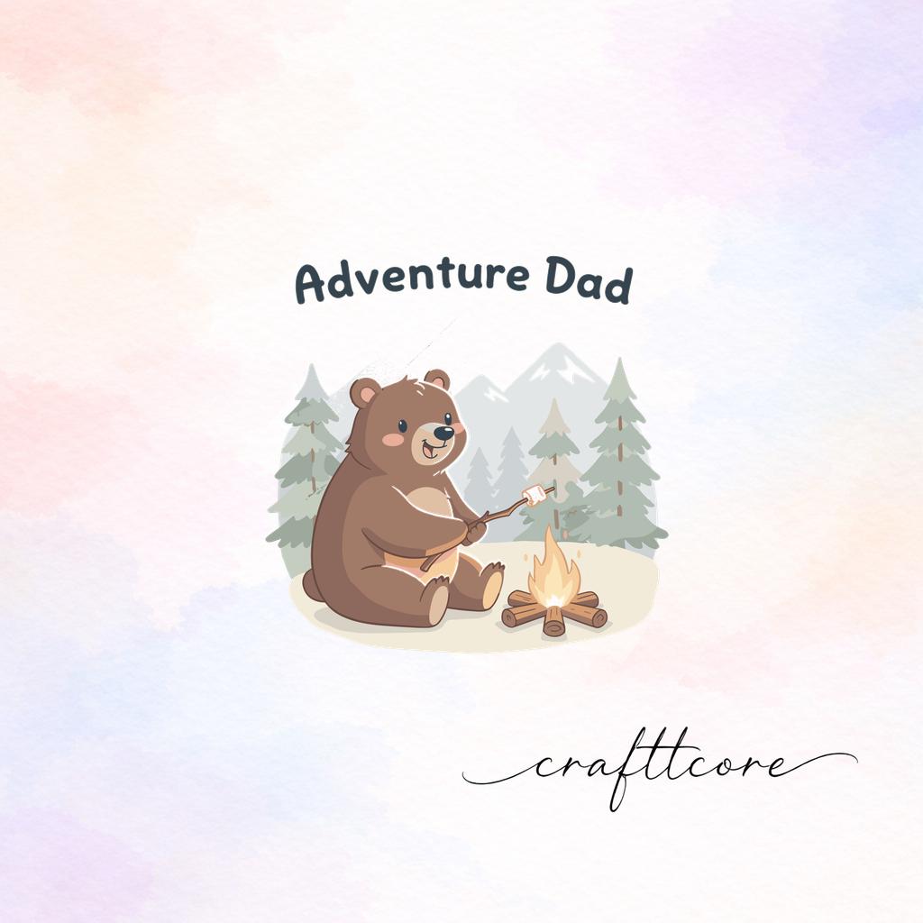 Bear Camping SVG, Mountain Pine Tree Clipart, Adventure Dad Shirt Design (Digital Download)