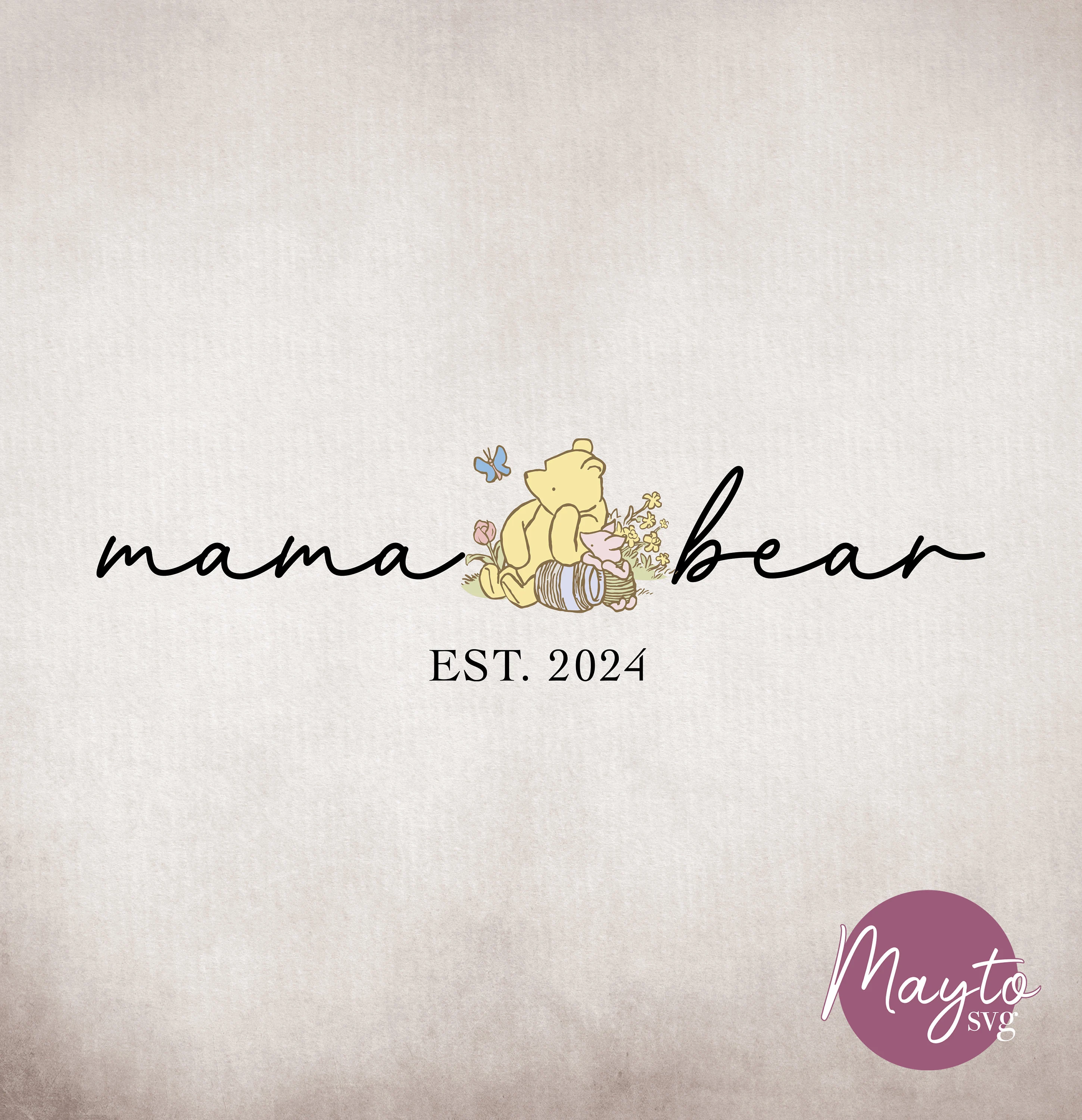 Winnie Mama Bear Est 2026 PNG: Custom Family Design (Digital Download)