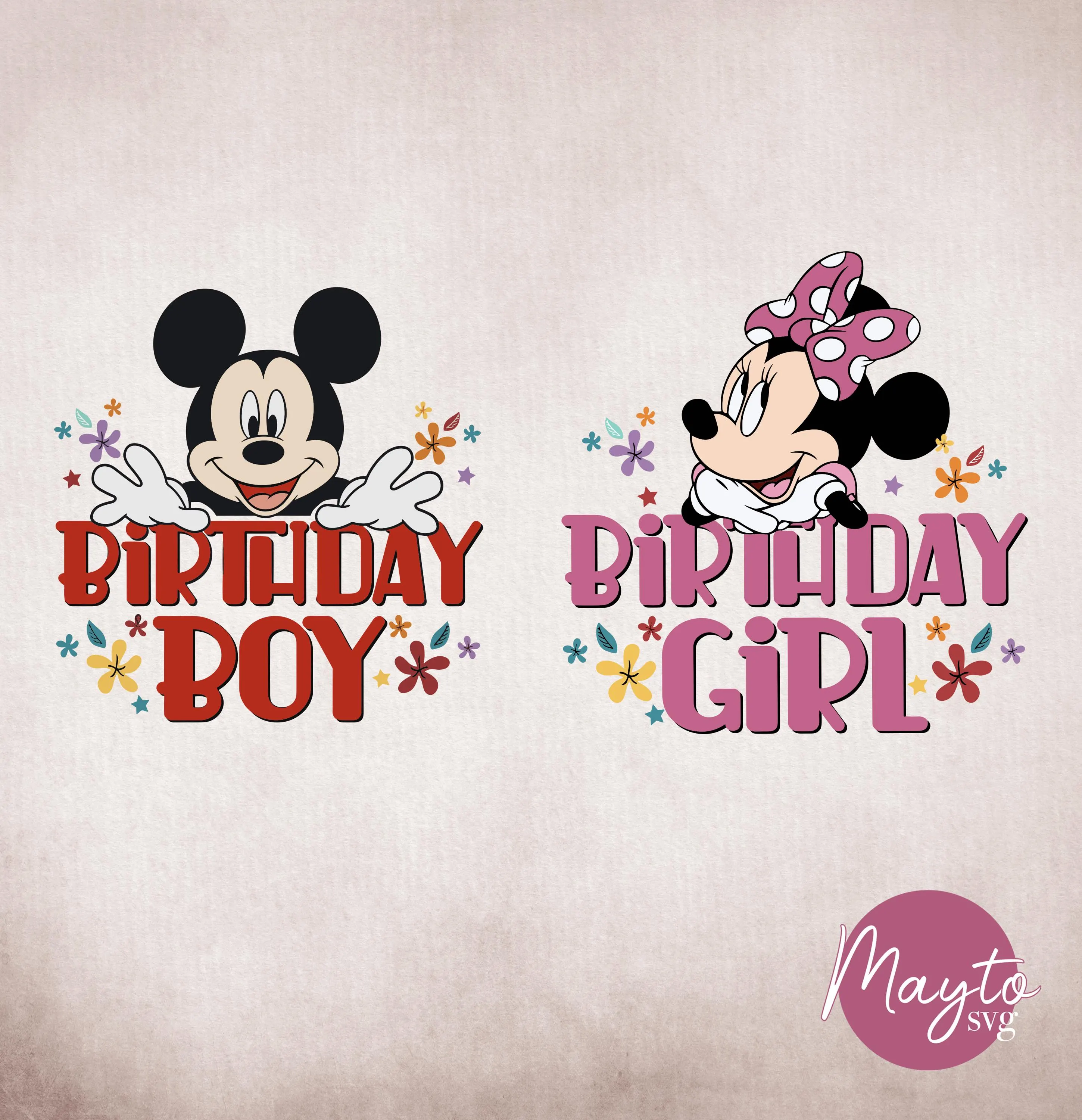 Mickey Mouse Birthday Boy Svg, Minnie Mouse Birthday Girl Svg, Disney Theme Birthday Shirt Design, Party Outfit, DIY Party Crafts, Digital