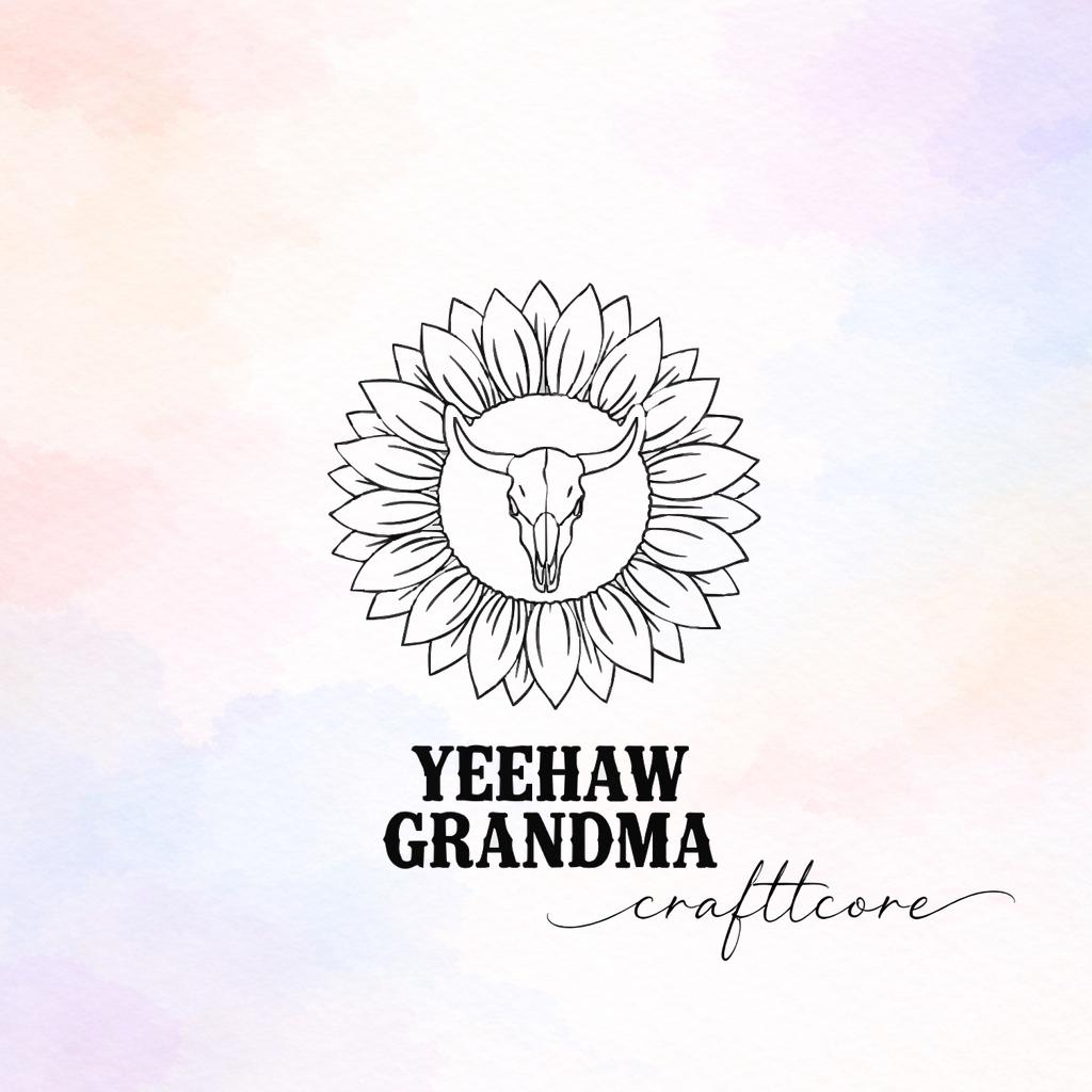 Sunflower Cow Skull SVG | Rustic Western Art, Yeehaw Grandma Design (Digital Download)