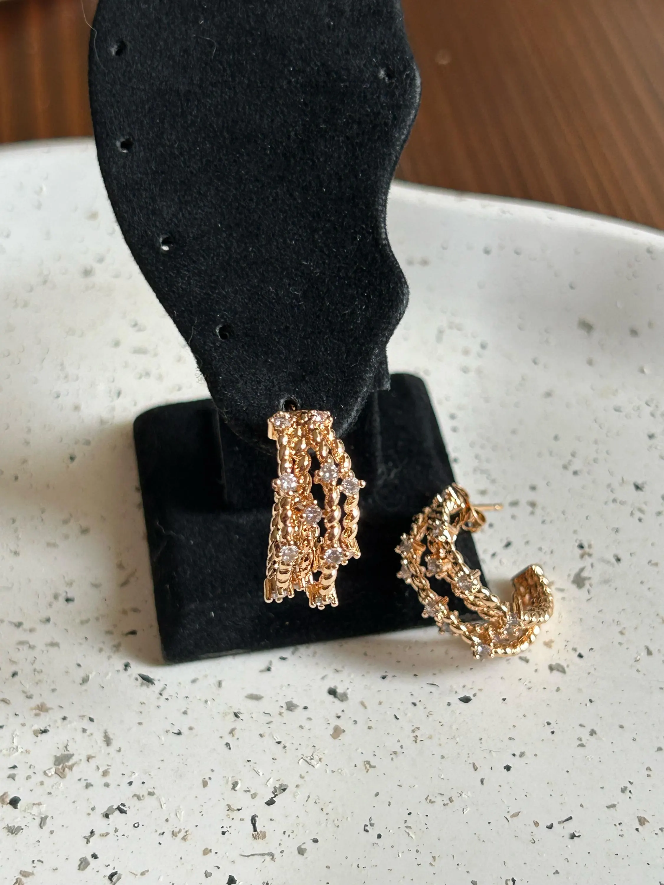 Dainty Huggie Triple Hoop Earrings, Half Huggie Hoop Earrings, Wedding Earrings, Bridesmaid Wedding Earrings, Gift For Her, Trendy Jewelry