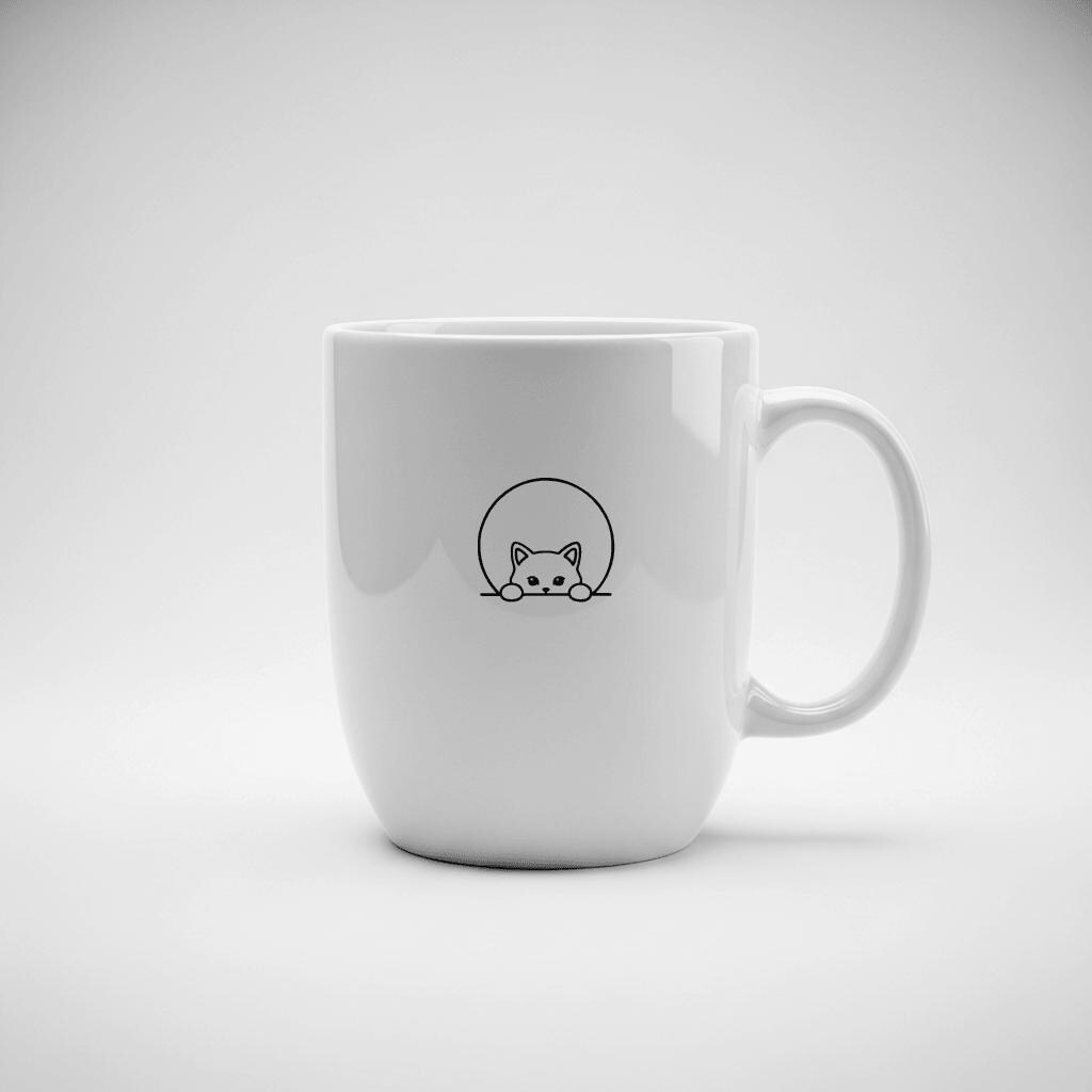 Peeking Kitten Face SVG | Minimalist Cat Decal, Cricut Cut File (Digital Download)