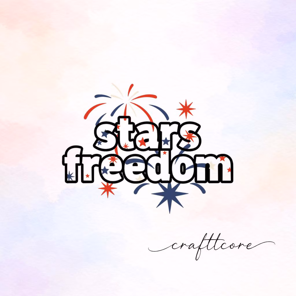 Stars Freedom Typography SVG | USA 250th Anniversary SVG (Digital Download)
