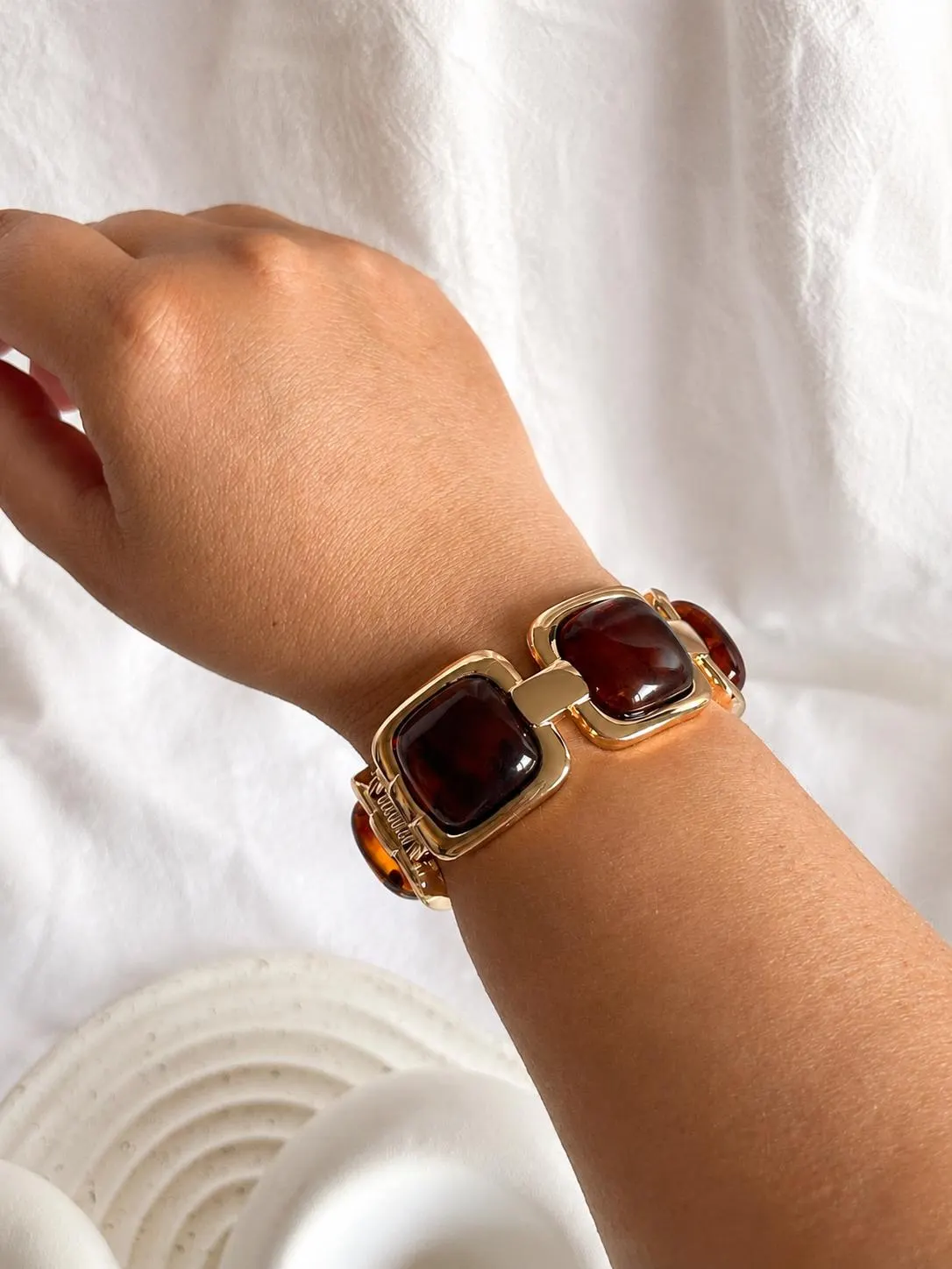 Amber Chunky Bangle • Amber Resin Bangle • Vintage Statement Jewelry • Retro Bangle • Statement Bangle • Wide Bangle Bracelet