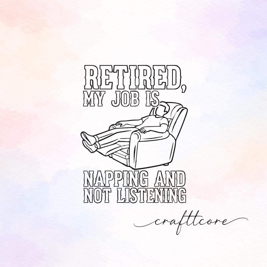 Funny Retirement Napping SVG | Western Style Quote Cut File (Digital Download)
