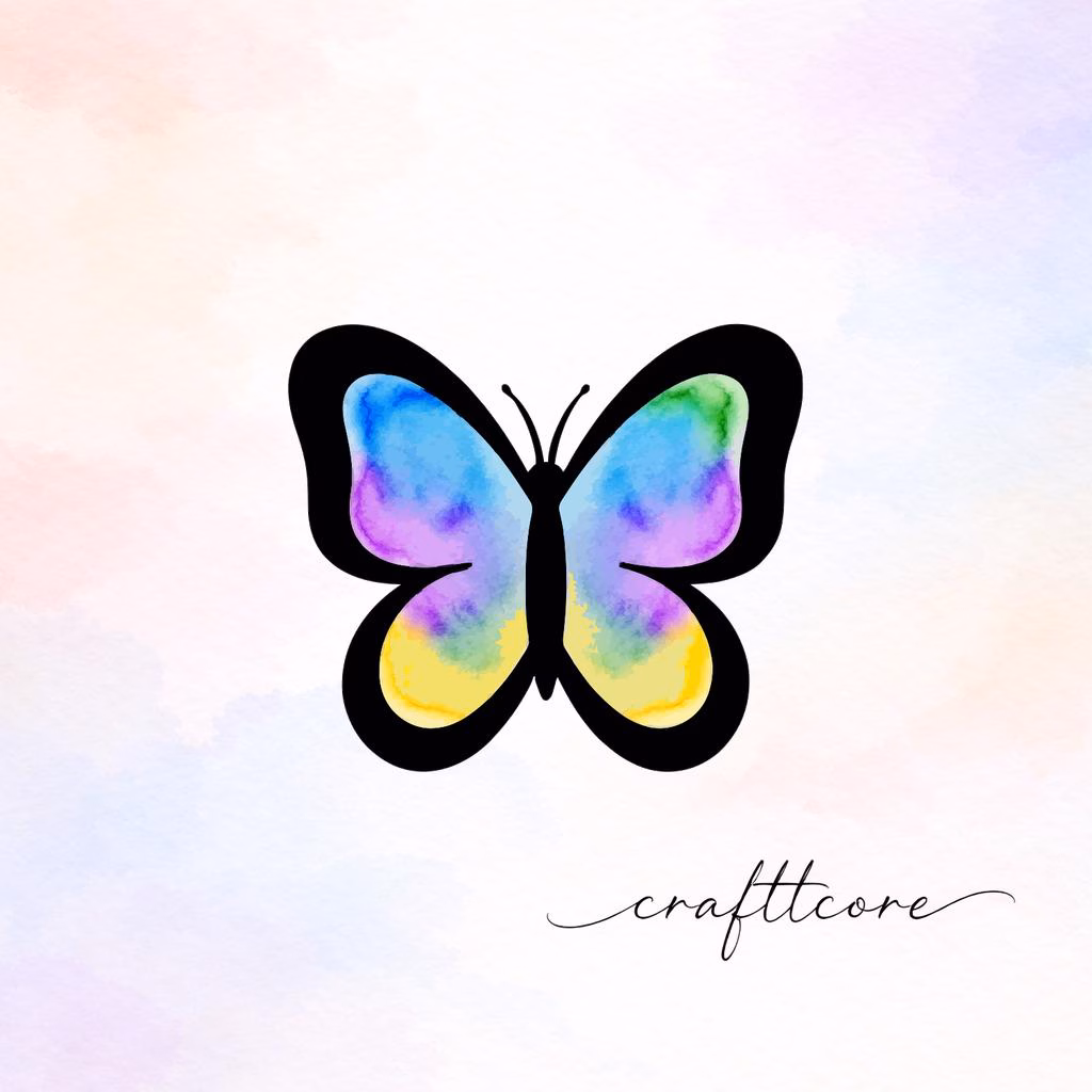 Watercolor Butterfly Clipart | Cartoon Vector Art, T-Shirt & Sticker Design (Digital Download)