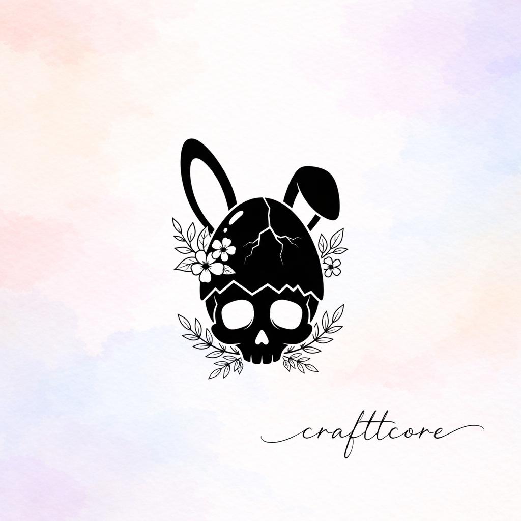 Bunny Skull SVG | Easter Egg Goth Alternative, Laser Cut File (Digital Download)