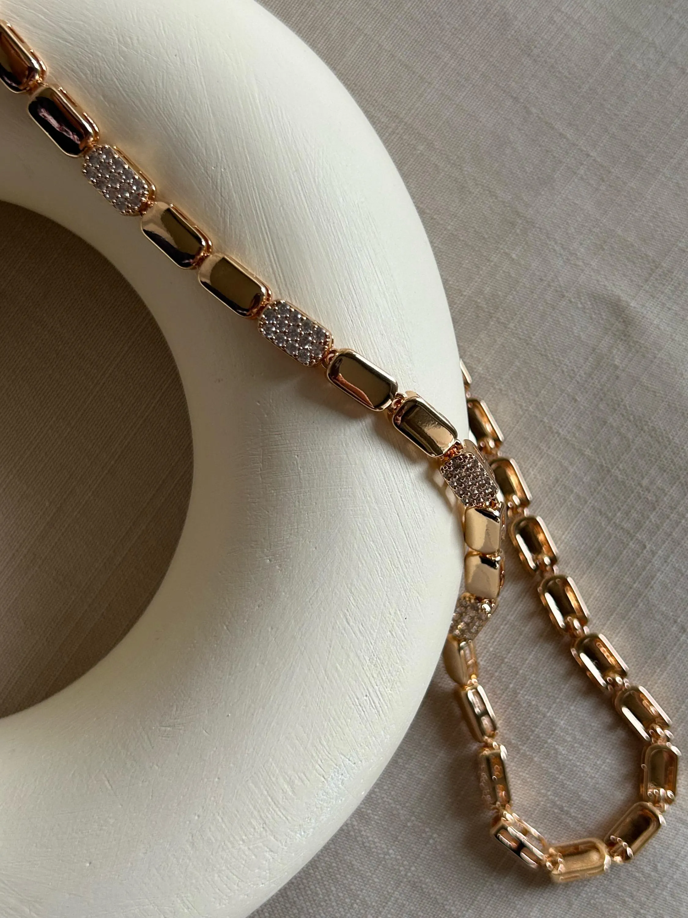 Dainty Gold Necklace • Zircon Necklace • Gold Bar Necklace • Elegant Necklace • Dressy Gold Jewelry • Gift for Her