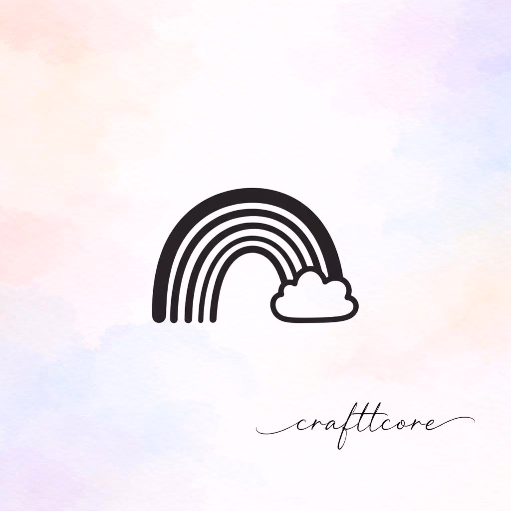 Minimalist Rainbow Cloud SVG | Boho Nursery Art, Digital Cut File (Download)