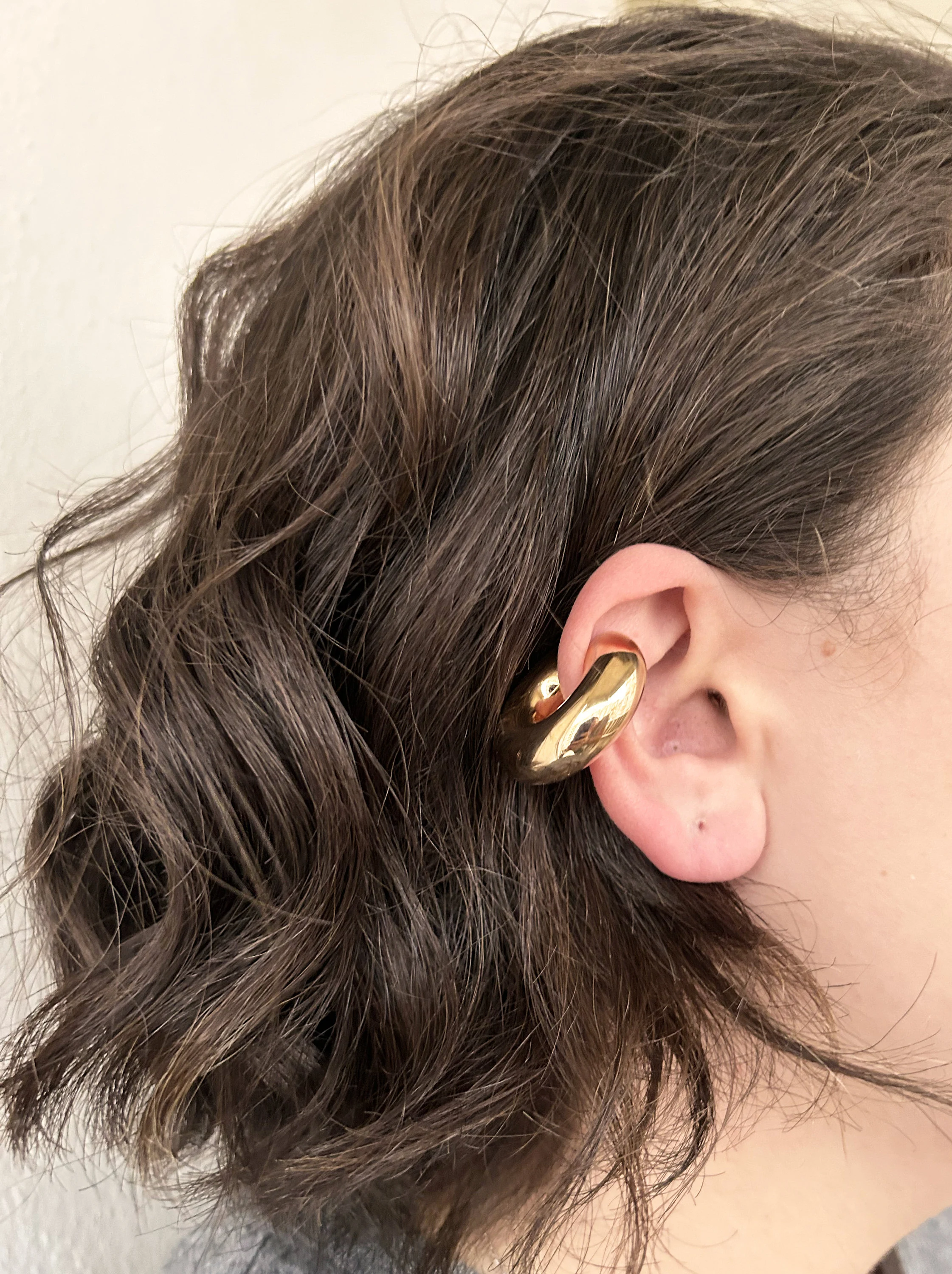 Gold Earcuff, Bold Hoop, Stainless Steel Cartilage Earring