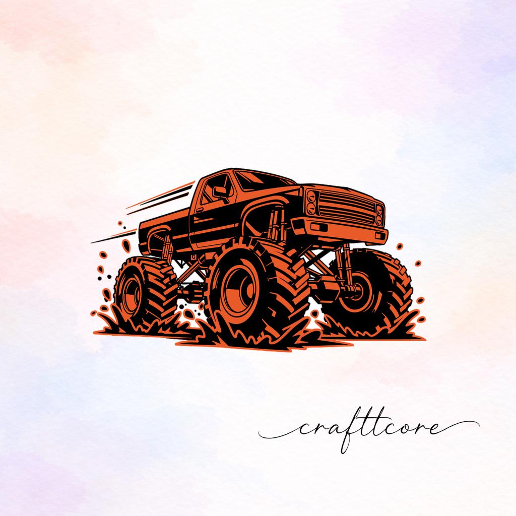 Monster Truck SVG | Retro Truck Clipart, Bold Graphic Design (Digital Download)